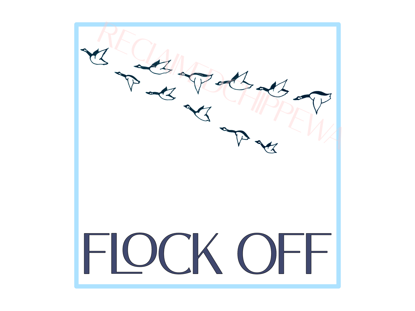 Fleece Sweatshirt - 'Flock Off' Print