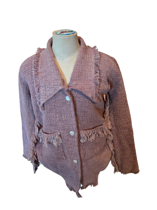 Blanket Jacket - Dusty Fringe Purple